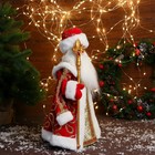 Дед Мороз "В красно-золотой шубе с узором, с посохом" двигается, 19х40 см - Фото 2
