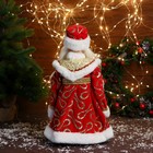 Дед Мороз "В красно-золотой шубе с узором, с посохом" двигается, 19х40 см - Фото 3