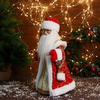 Дед Мороз "В красно-золотой шубе с узором, с посохом" двигается, 19х40 см - Фото 4