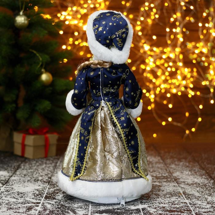 Снегурочка "В рождественской синей шубке" 17х35 см - фото 1908731011