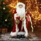 Дед Мороз "В красном костюме, с узорным посохом и фонариком" 27х50 см - фото 2947093