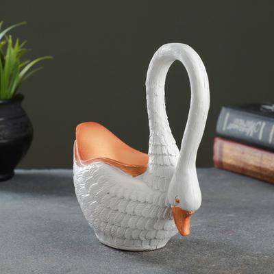 Подставка для мелочей «Лебедь», белая, 18.5×9.5×17.5 см