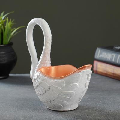 Подставка для мелочей «Лебедь», белая, 18.5×9.5×17.5 см