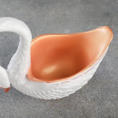 Подставка для мелочей «Лебедь», белая, 18.5×9.5×17.5 см