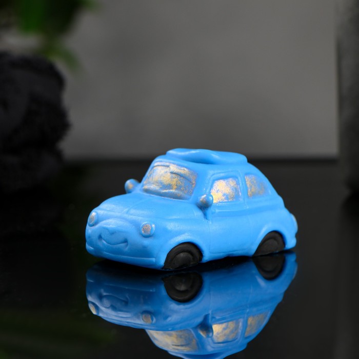 Фигурное мыло "Машинка" синяя с золотом, 110гр - фото 1885199621