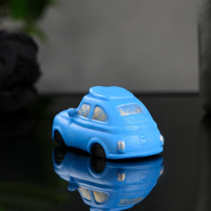 Фигурное мыло "Машинка" синяя с золотом, 110гр - фото 1885199622