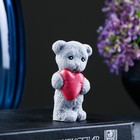 Фигурное мыло "Мишка с сердцем" серый, 57гр - фото 21318796