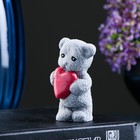 Фигурное мыло "Мишка с сердцем" серый, 57гр - фото 9366995