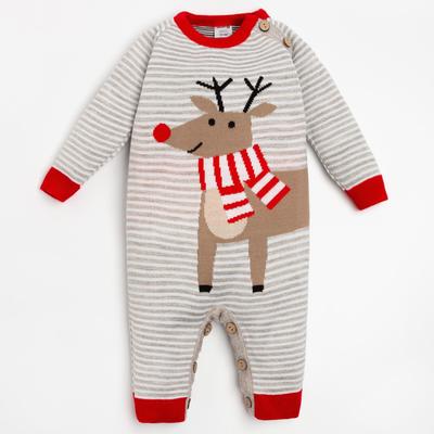 Комбинезон вязаный Крошка Я «Олень», рост 80-86 см