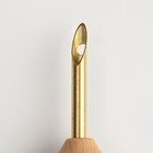 Игла для вышивания, для ковровой техники, d=5 мм, с нитевдевателем, цвет золотой - Фото 2