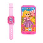 Игровой набор «Принцесса Фиалка»: телефон, часы, русская озвучка, цвет розовый, в пакете - фото 321531172