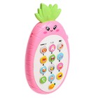 Музыкальный телефон «Ананасик», свет, звук, цвет розовый, в пакете - фото 24236676