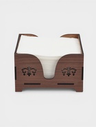 Салфетница деревянная Доляна «Орех», 12.5×12.5 см, с салфетками, коричневая - Фото 4