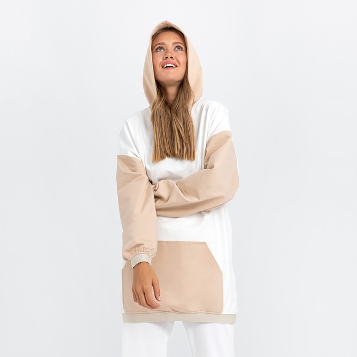 Худи женское MINAKU: Casual Collection цвет бежевый/экрю, р-р 42 50491