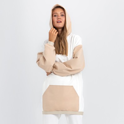 Худи женское MINAKU: Casual Collection цвет бежевый/экрю, р-р 50