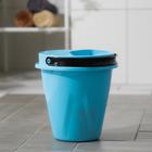 Ведро с крышкой «Лайт», 10 л, цвет голубой - фото 25373153