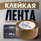 Лента клейкая ТУНДРА, коричневая, 45 мкм, 48 мм х 100 м 7139062 - фото 23811369