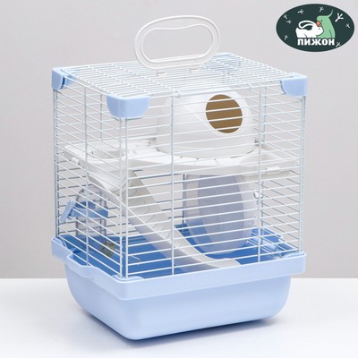 Клетка для грызунов укомплектованная, 23×19×28 см, голубая