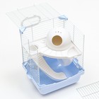 Клетка для грызунов укомплектованная, 23 х 19 х 28 см, голубая - Фото 4