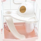 Клетка для грызунов укомплектованная, 23 х 19 х 28 см, розовая - Фото 5