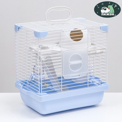 Клетка для грызунов укомплектованная, 27×19×28 см, голубая