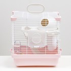 Клетка для грызунов укомплектованная, 27 х 19 х 28 см, розовая - Фото 2