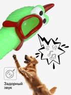 Игрушка пищащая «Задумчивая курица» для собак, 28 см, ярко-зелёная - Фото 2