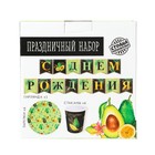 Посуда одноразовая бумажная для праздника «Авокадо», набор, 6 тарелок, 6 стаканов, гирлянда - Фото 8