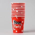Набор бумажной посуды Your party, 6 тарелок, 6 стаканов, 1 гирлянда - фото 6447216