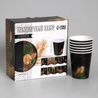 Посуда одноразовая бумажная «С днём рождения», тропики, 6 тарелок, 6 стаканов, 1 гирлянда - Фото 3