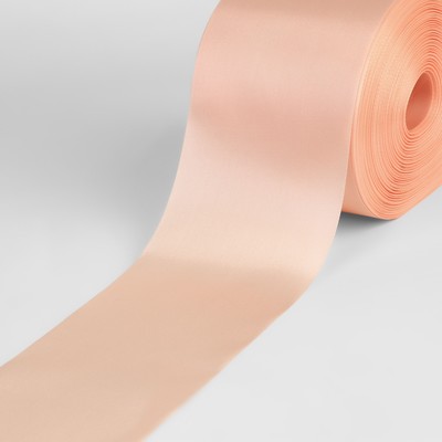 Лента атласная, 100 мм, 100±5 м, пудровая