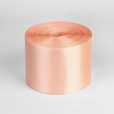 Лента атласная, 100 мм, 100±5 м, пудровая