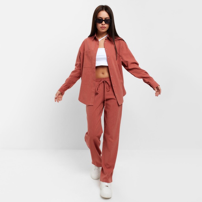 Костюм женский (рубашка и брюки) MIST р. 40-42, коралловый 50497