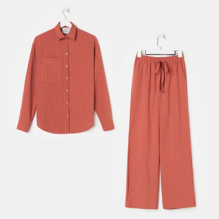 Костюм женский (рубашка и брюки) MIST р. 40-42, коралловый 50497