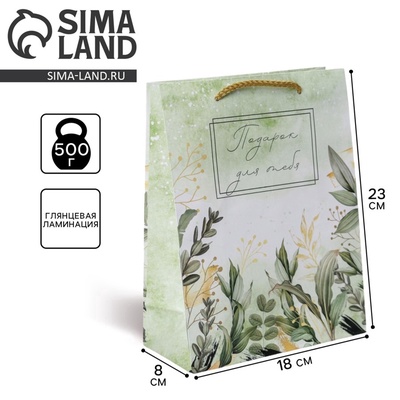 Пакет подарочный ламинированный, упаковка, For you, MS 18×23×8 см
