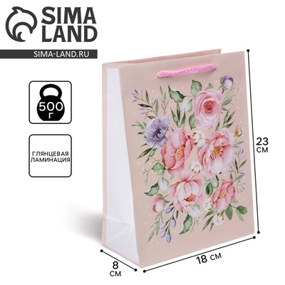 Пакет подарочный ламинированный, упаковка, Present for you, MS 18×23×8 см