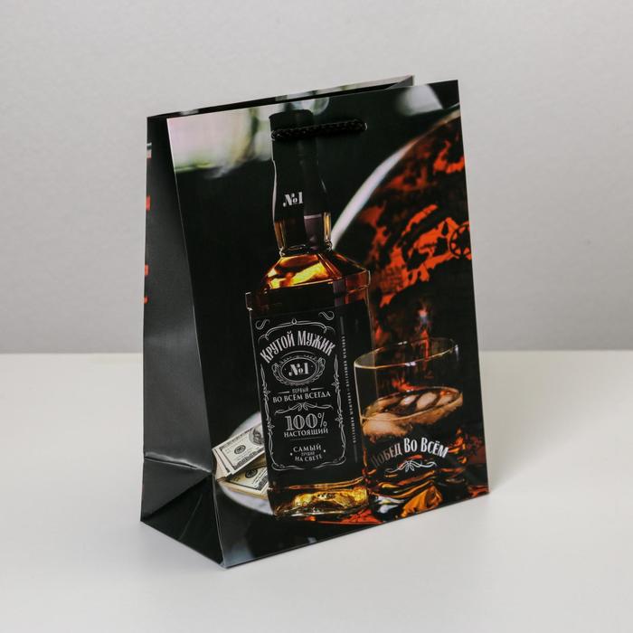 Пакет подарочный ламинированный, упаковка, «Крутой мужик», MS 18 х 23 х 8 см - Фото 1