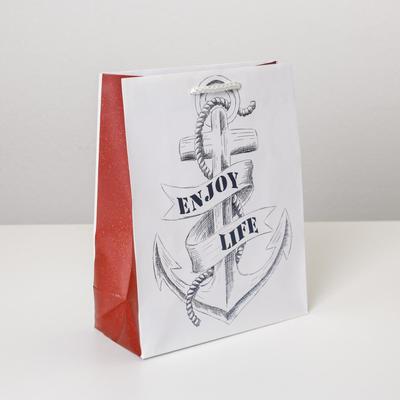 Пакет подарочный ламинированный, упаковка, Enjoy, MS 18×23×8 см