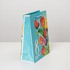 Пакет подарочный ламинированный вертикальный, упаковка, «Тюльпаны», MS 18 х 23 х 8 см - Фото 2