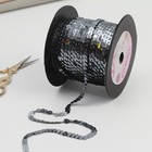 Пайетки на нити, 6 мм, 91 ± 1 м, цвет серый №24 - Фото 2