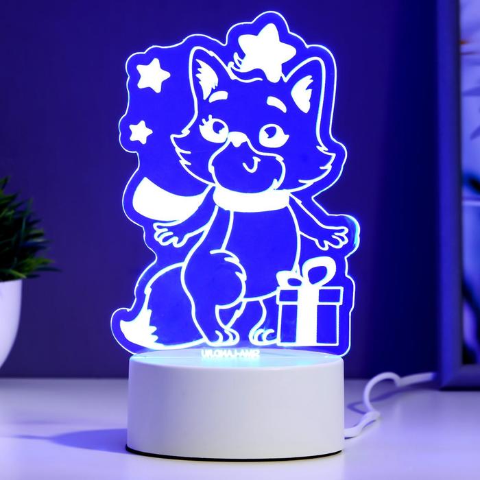 Светильник "Кот с подарком" LED RGB от сети RISALUX - Фото 1