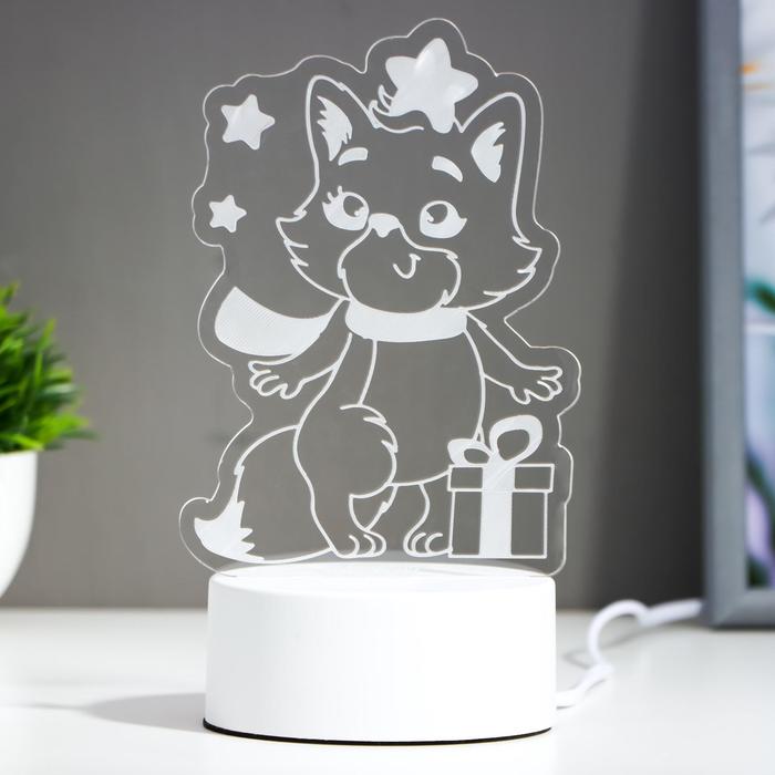 Светильник "Кот с подарком" LED RGB от сети RISALUX - фото 1885200414