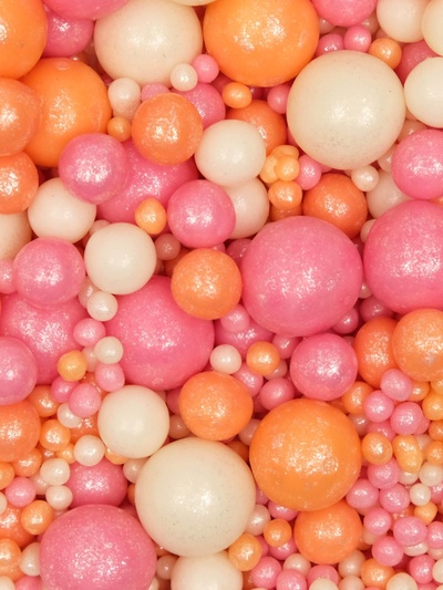 Кондитерская посыпка с мягким центром «Жемчуг» персиковый, розовый, белая, 50 г