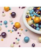 Новогодняя посыпка кондитерская с мягким центром «Жемчуг»: золотая, голубая, сиреневая, серебро, 50 г - Фото 4