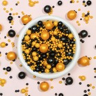 Кондитерская посыпка с мягким центром «Жемчуг» черно-золотая, 50 г - Фото 2