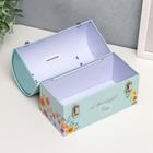 Копилка металл сундучок "Прекрасный день. Цветочный" 13,5х17,2х8,2 см - фото 60793882