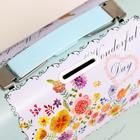 Копилка металл сундучок "Прекрасный день. Цветочный" 13,5х17,2х8,2 см - фото 60793884