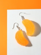 Серьги «Вкусности. Дольки мандарина», пластик, оранжевые - фото 59328381