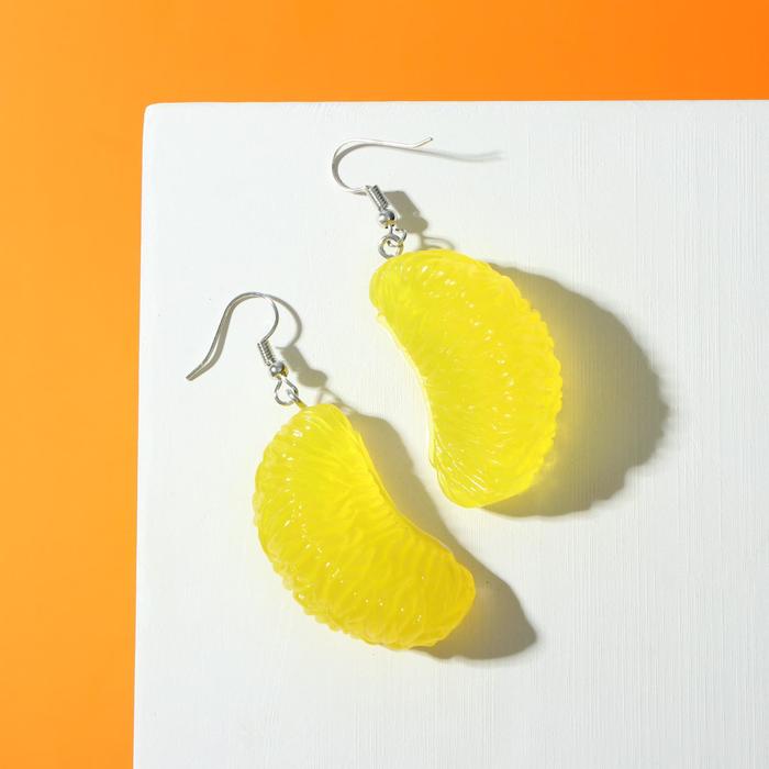 Серьги пластик "Вкусности" дольки лимона, цвет жёлтый - Фото 1