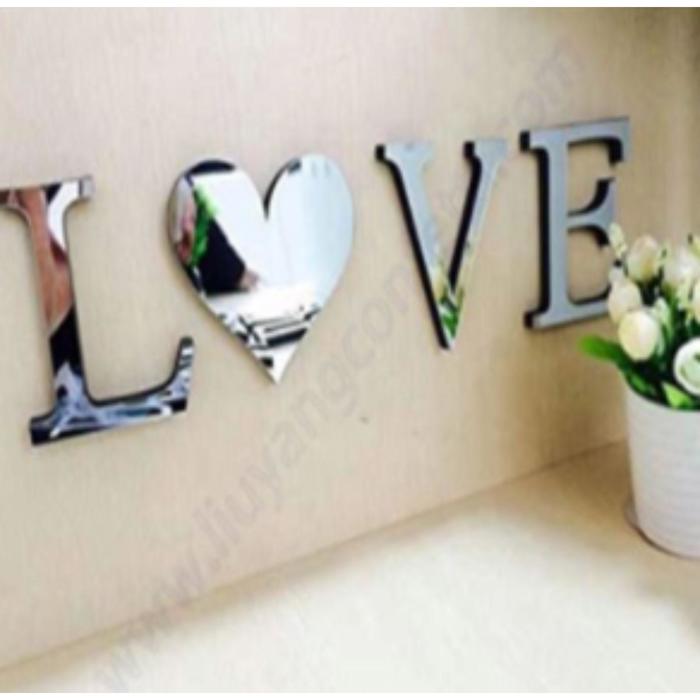 Наклейки интерьерные "LOVE", зеркальные, декор на стену, буква 8 х 10 см